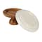 Hello Honey® 5.75" White & Natural Acacia Wood Enhanced Stoneware Serving Set